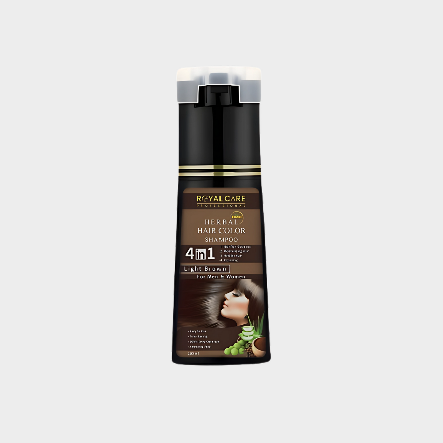 Herbal Hair Color Shampoo 4-in-1 – Light Brown