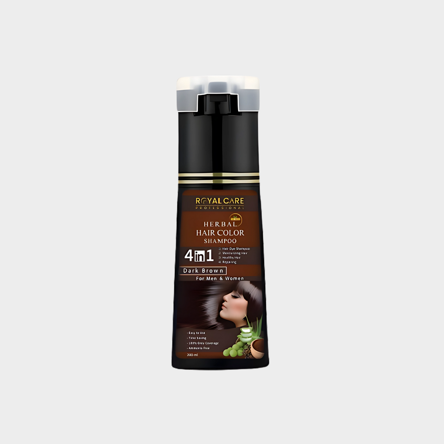 Herbal Hair Color Shampoo 4-in-1 – Dark Brown